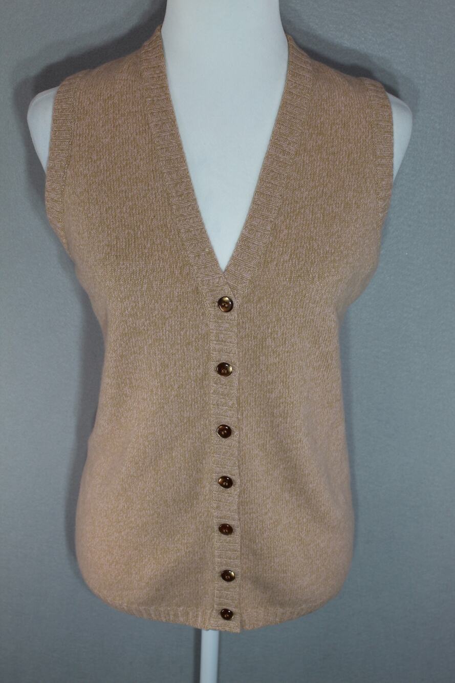Vintage Dalton Cashmere Knit Vneck Cardigan Sweater Vest Women's Small
